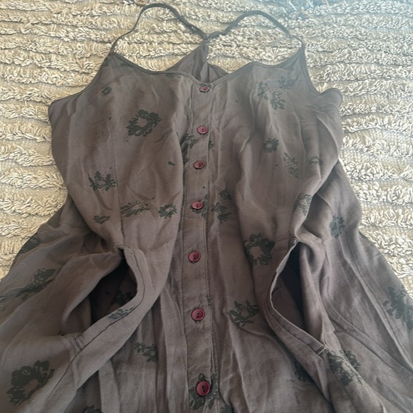 Obey, button down midi dress, gray/black floral size s - Picture 5 of 9